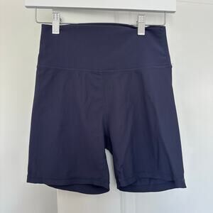 Wilo The Label (M) Purple-Blue Ribbed Bike Shorts Gym Athletic Workout Casual